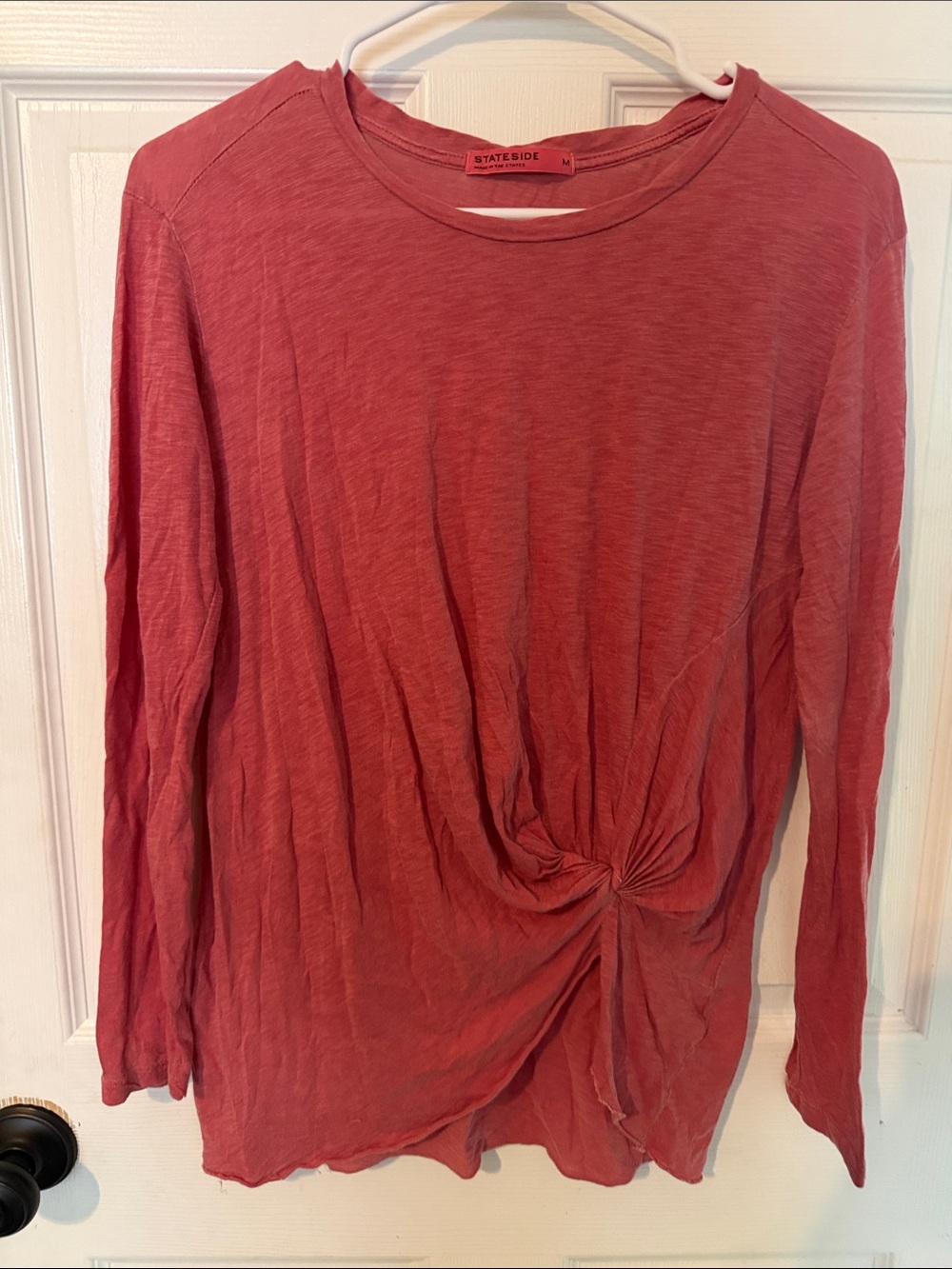 Stateside Twist-Front Long Sleeve Top - Rose